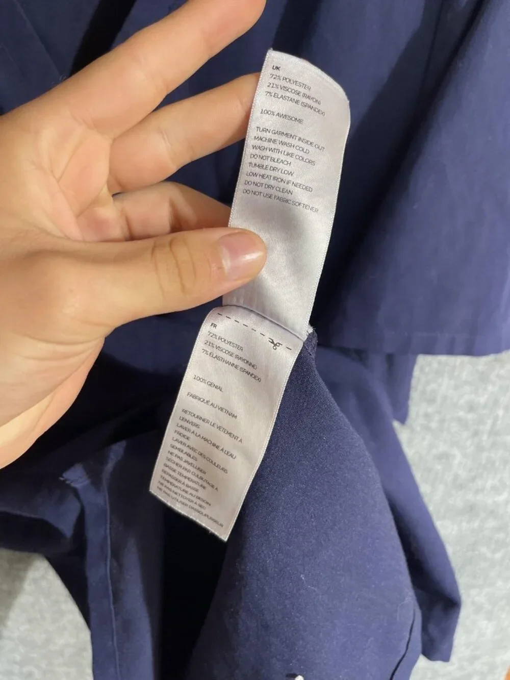 FIGS Scrub Shirt Mens 2XL Blue Technical Collection V-Neck Tagless Medical